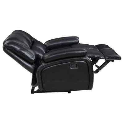 Black Leather Reclining Sofa