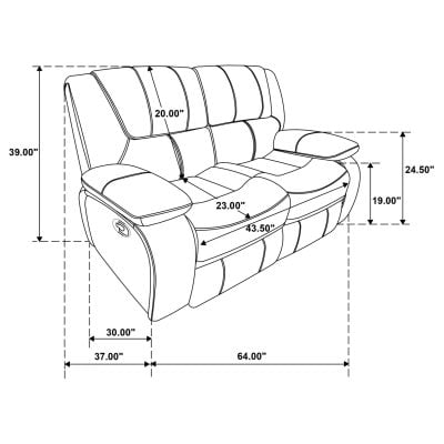 Camila Modern Black Leather Reclining Sofa Set - Image 8