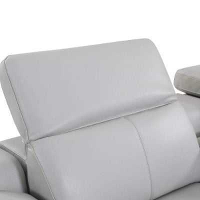 Divantalia Micciano Modern Light Grey Leather Reclining Sofa