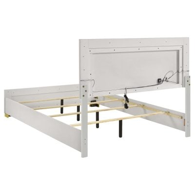 Marceline White & Gold Bed With Led Lights