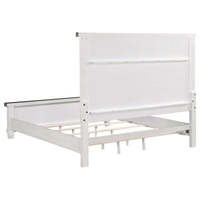 Lilith Rustic White Wood Bed
