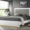 Caraway Modern White Bed With LED Lights