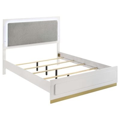 Caraway Modern White LED light Bed