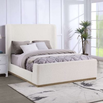 Nala Boucle Beige Platform Bed