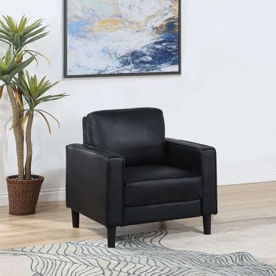 Ruth Modern Black Leather Chair