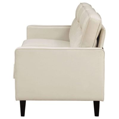 Jonah Beige Leather Loveseat
