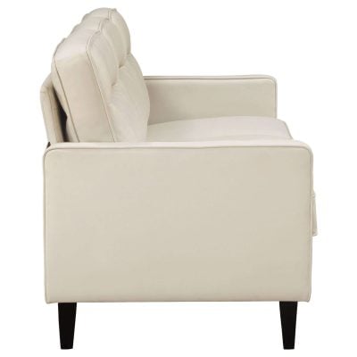 Jonah Beige Leather Loveseat