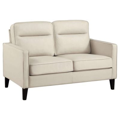 Jonah Beige Leather Loveseat