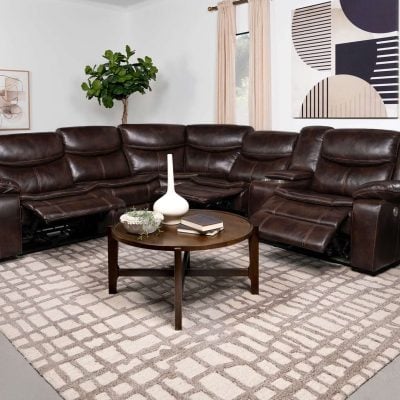Sycamore Brown Leather Reclining Sofa