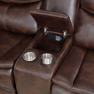 Sycamore Brown Leather Reclining Sofa