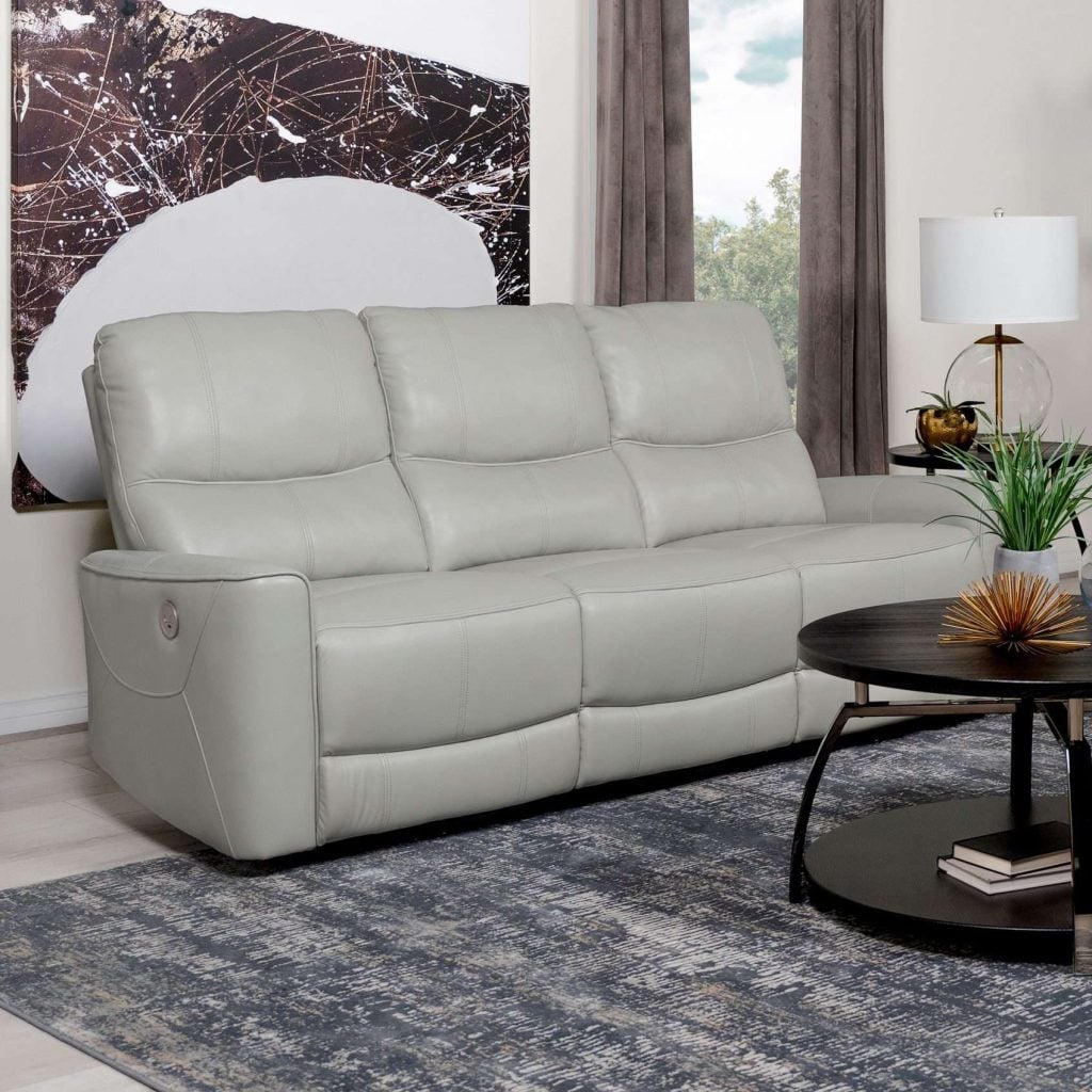 Greenfield White Leather Reclining Sofa