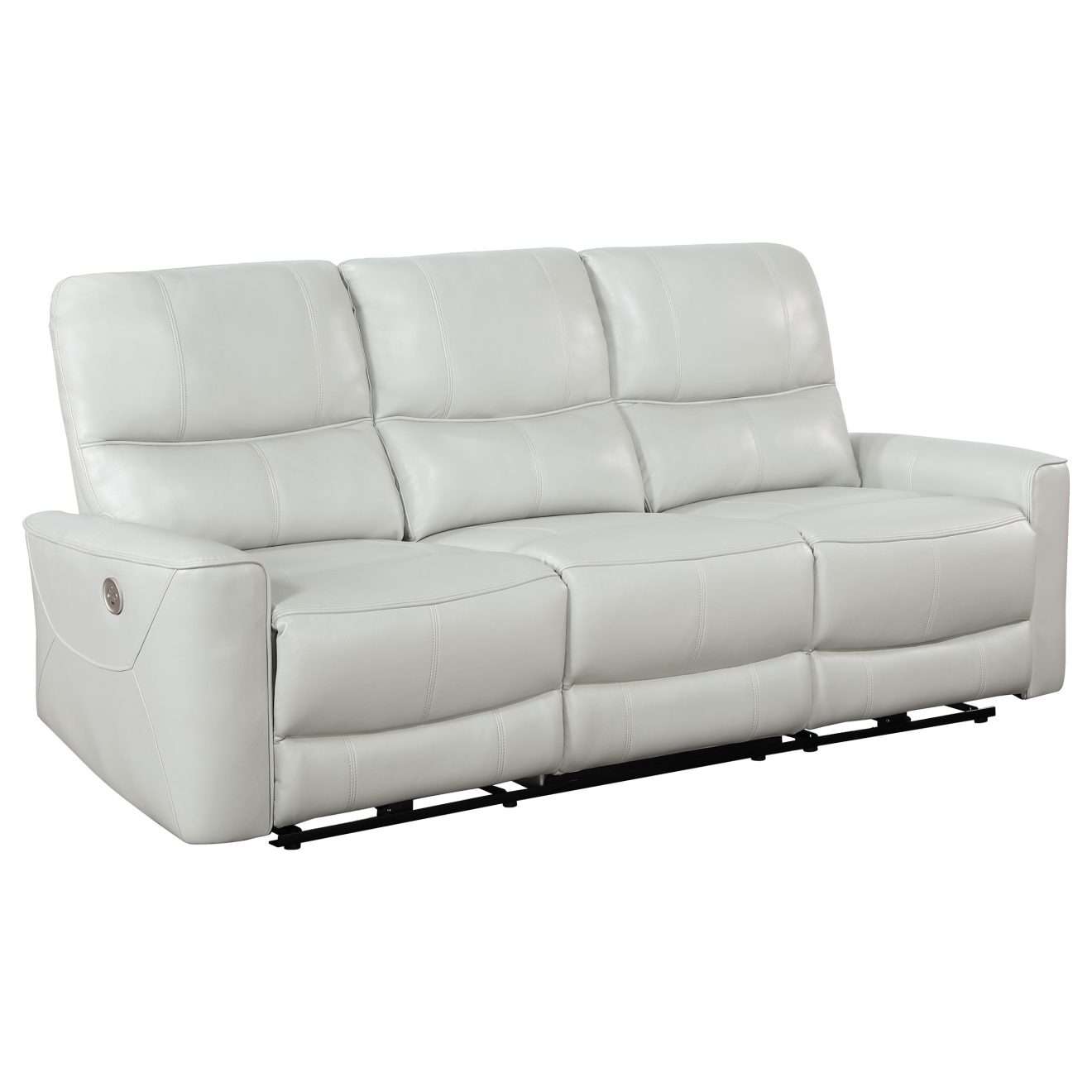 Greenfield White Leather Reclining Sofa