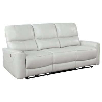 Greenfield White Leather Reclining Sofa