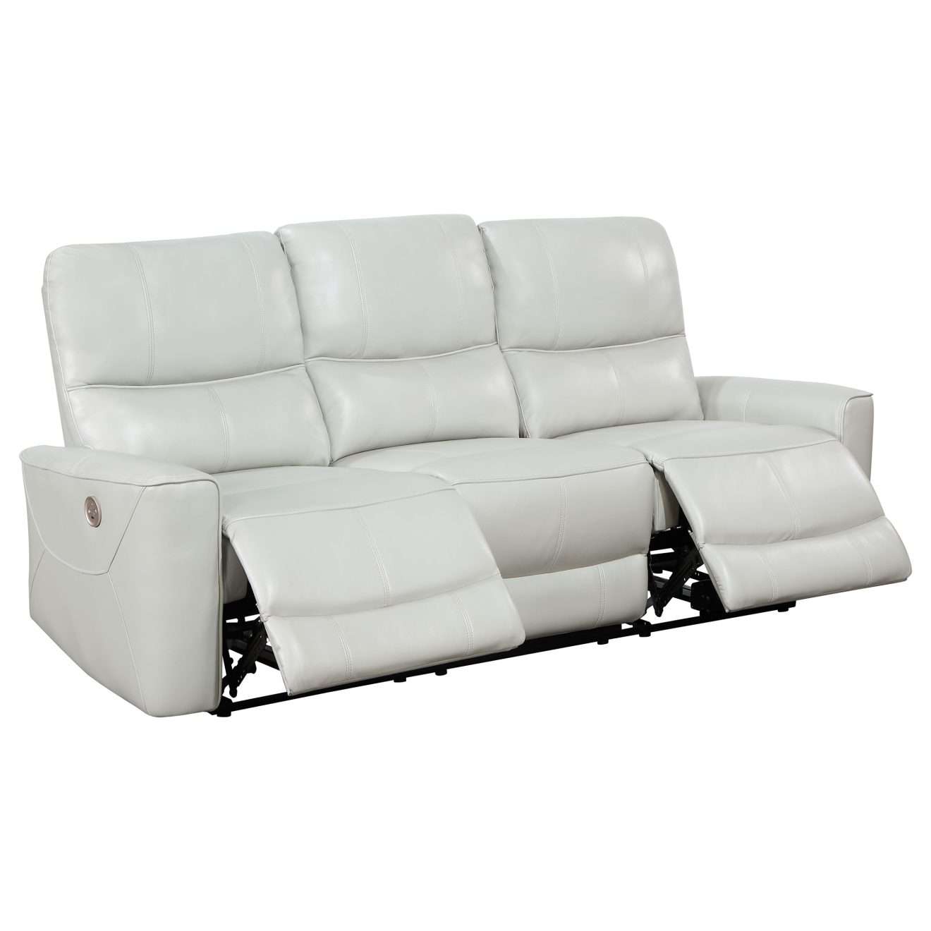 Greenfield White Leather Reclining Sofa