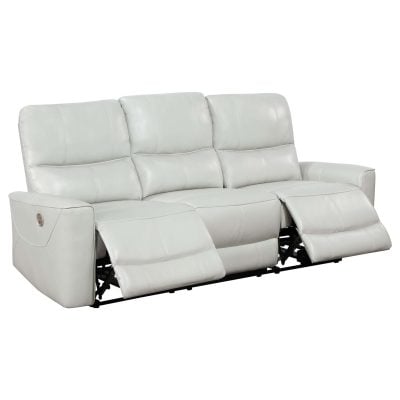 Greenfield White Leather Reclining Sofa