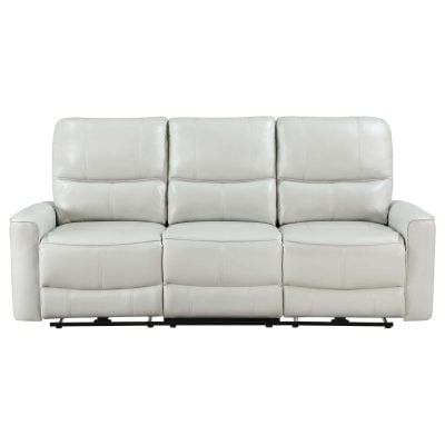 Greenfield White Leather Reclining Sofa