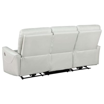 Greenfield White Leather Reclining Sofa