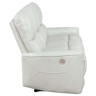 Greenfield White Leather Reclining Sofa