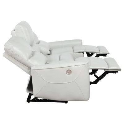 Greenfield White Leather Reclining Sofa
