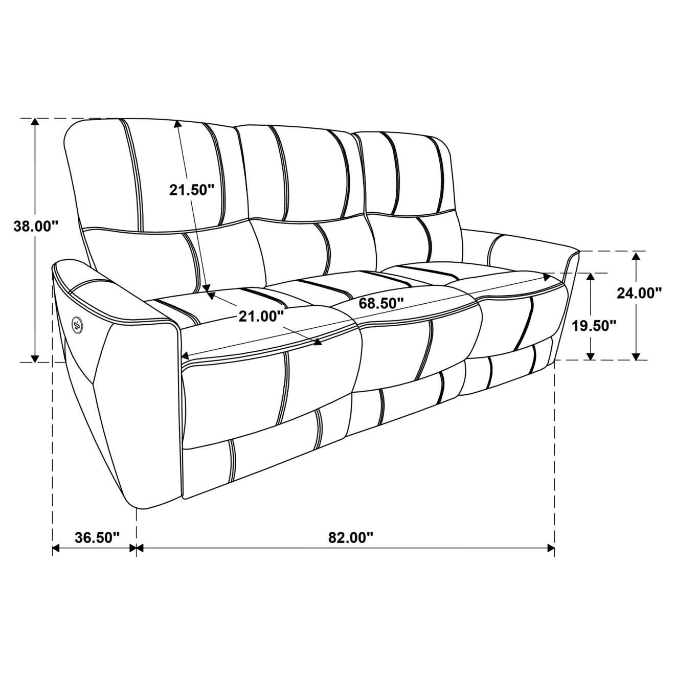 Greenfield Modern White Leather Reclining Sofa - Image 20