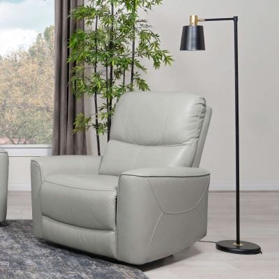 Greenfield White Leather Recliner