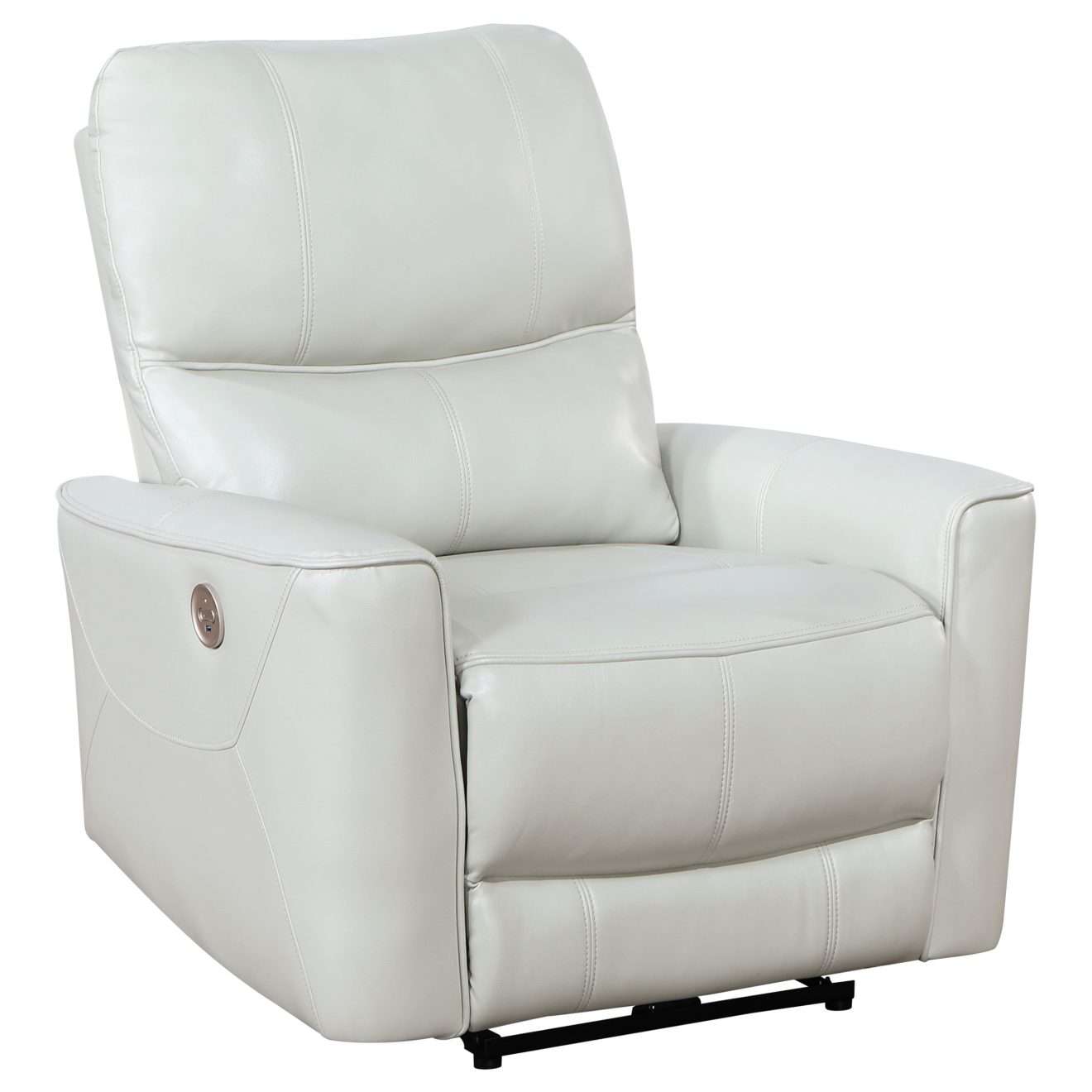 Greenfield White Leather Recliner