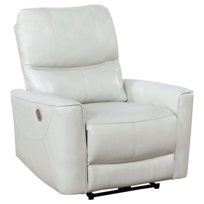 Greenfield White Leather Recliner