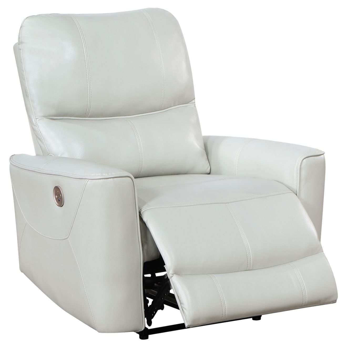 Greenfield White Leather Recliner