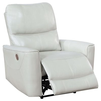 Greenfield White Leather Recliner
