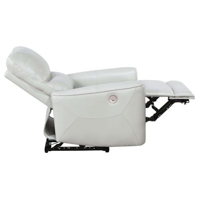 Greenfield White Leather Recliner