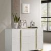 Marceline 6 Drawer White And Gold Dresser