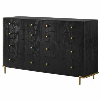 Arini Mid Century Modern Black Dresser