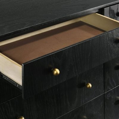 Arini Mid Century Modern Black Dresser