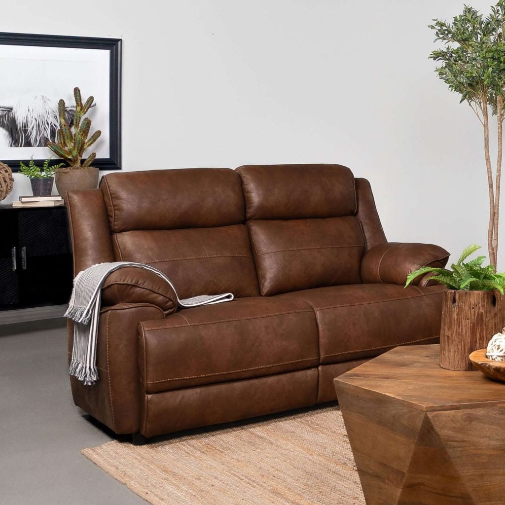 Ellington Dark Brown Leather Loveseat