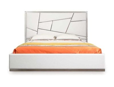 Modrest Chrysler Modern White Leather Bed