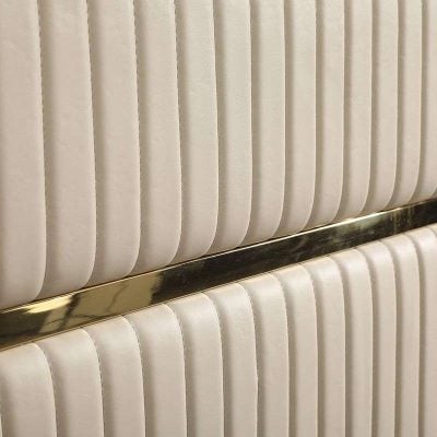 Modrest Sterling Modern Beige Leather & Gold Bed