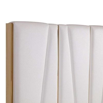 Modrest Nixa Modern White Leather & Gold Bed
