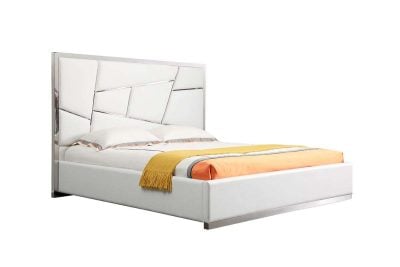 Modrest Chrysler Modern White Leather Bed