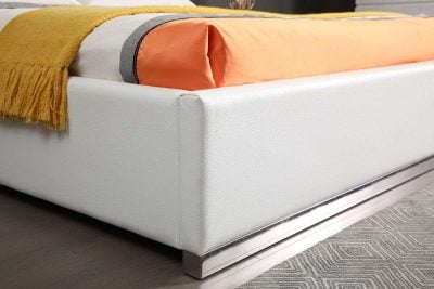 Modrest Chrysler Modern White Leather Bed