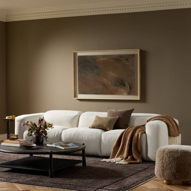 Four Hands White Modern Recliner Luxury Sofa