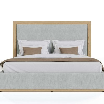 Santa Barbara Modern Grey Natural Wood Bed