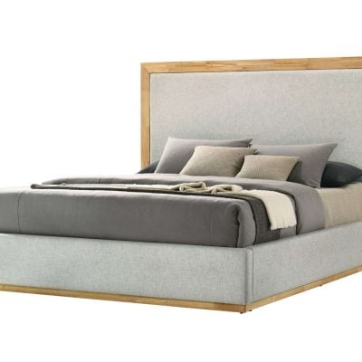Santa Barbara Modern Grey Natural Wood Bed