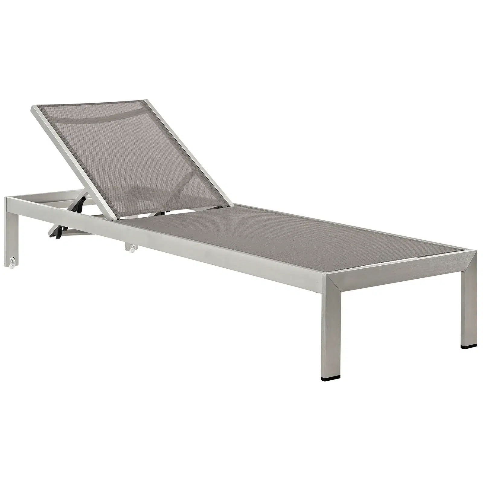 Shore Aluminum Mesh Gray Sun Bed EEI-2249-SLV-GRY_4-1