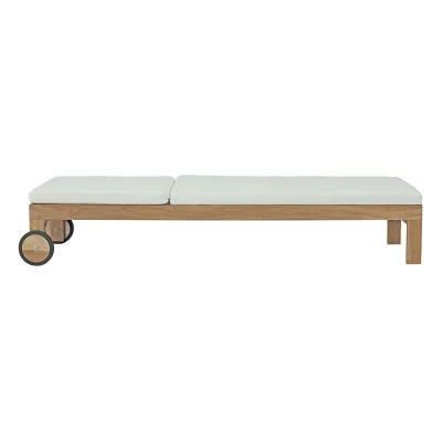Upland Teak Wood & White Sun Bed
