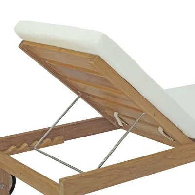 Upland Teak Wood & White Sun Bed