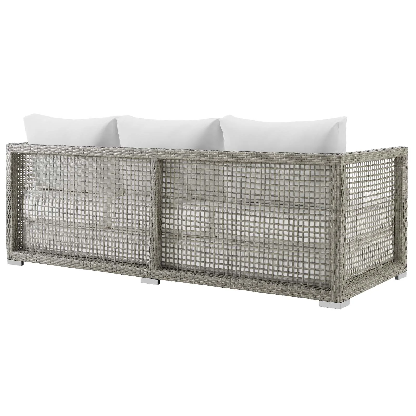 aura white sofa modway rattan EEI-2923-GRY-WHI_5