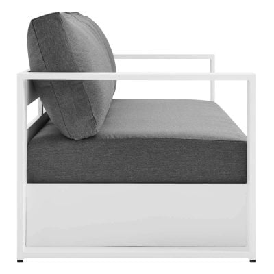 Tahoe White & Dark Gray Modern Outdoor Sofa