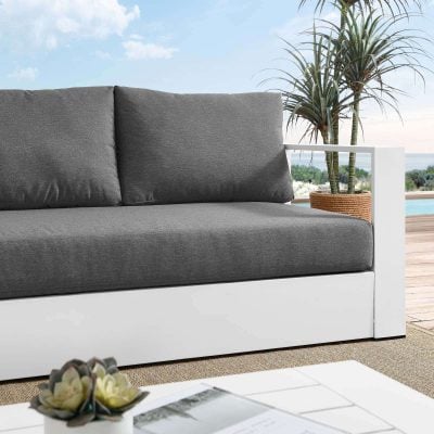 Tahoe White & Dark Gray Modern Outdoor Sofa