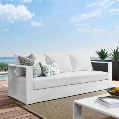 Tahoe White Modern Outdoor Sofa