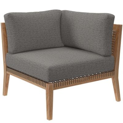 Clearwater Outdoor Teak Wood Gray Sectional Corner